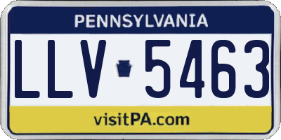 PA license plate LLV5463