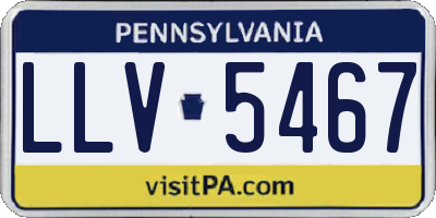 PA license plate LLV5467