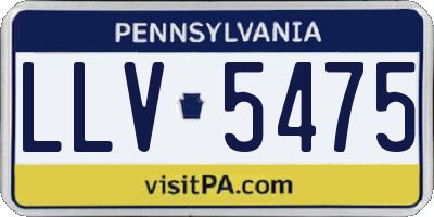 PA license plate LLV5475