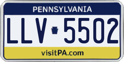 PA license plate LLV5502