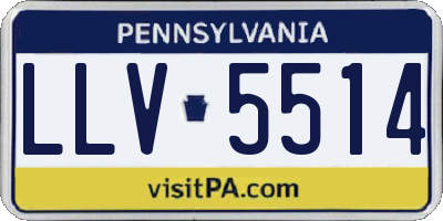 PA license plate LLV5514