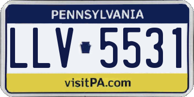 PA license plate LLV5531