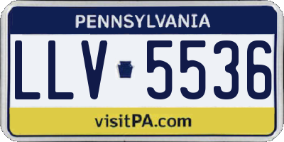 PA license plate LLV5536