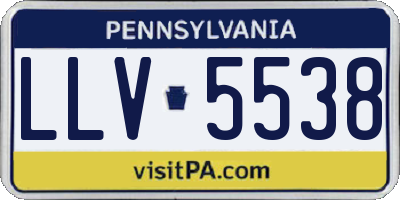 PA license plate LLV5538