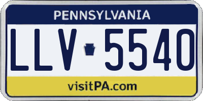 PA license plate LLV5540
