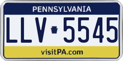 PA license plate LLV5545