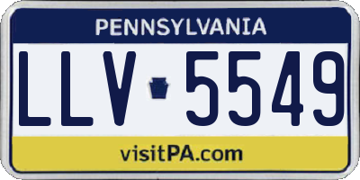 PA license plate LLV5549