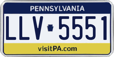 PA license plate LLV5551