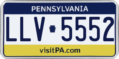 PA license plate LLV5552