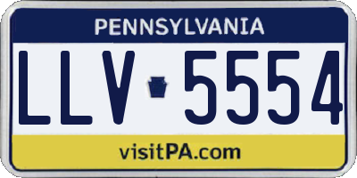 PA license plate LLV5554