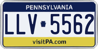 PA license plate LLV5562