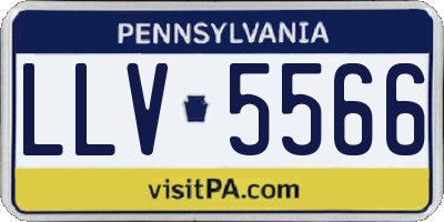 PA license plate LLV5566