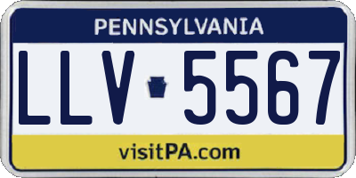 PA license plate LLV5567