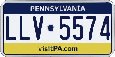 PA license plate LLV5574