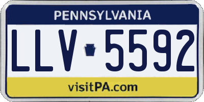 PA license plate LLV5592