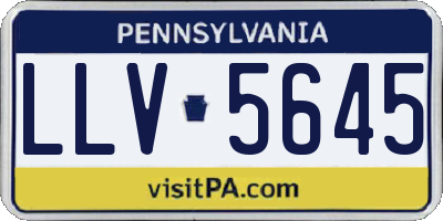 PA license plate LLV5645