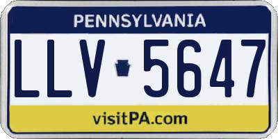 PA license plate LLV5647