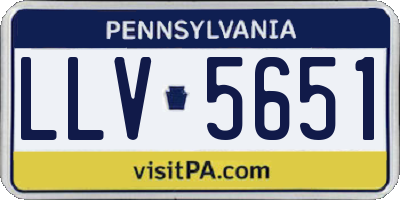 PA license plate LLV5651
