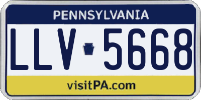 PA license plate LLV5668