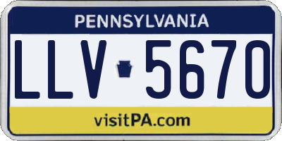 PA license plate LLV5670