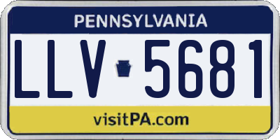 PA license plate LLV5681