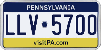 PA license plate LLV5700