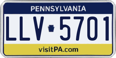 PA license plate LLV5701