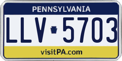 PA license plate LLV5703