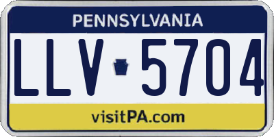 PA license plate LLV5704