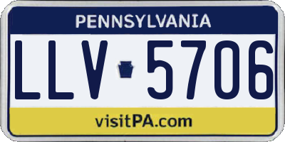PA license plate LLV5706