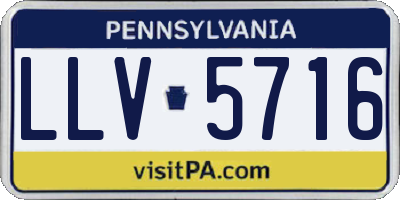 PA license plate LLV5716