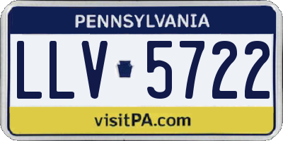 PA license plate LLV5722
