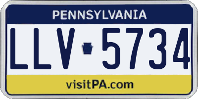 PA license plate LLV5734