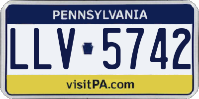 PA license plate LLV5742
