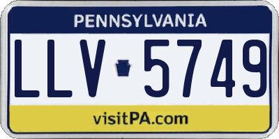 PA license plate LLV5749