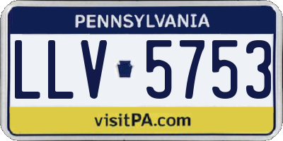 PA license plate LLV5753