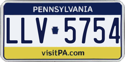 PA license plate LLV5754