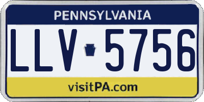 PA license plate LLV5756