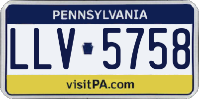 PA license plate LLV5758