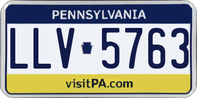 PA license plate LLV5763