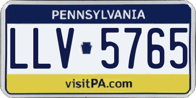 PA license plate LLV5765