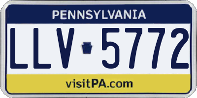 PA license plate LLV5772