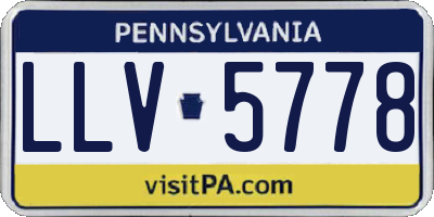 PA license plate LLV5778