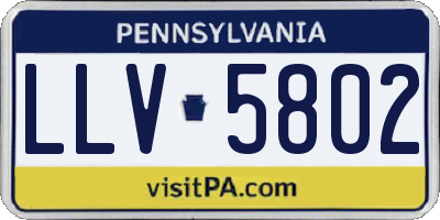 PA license plate LLV5802