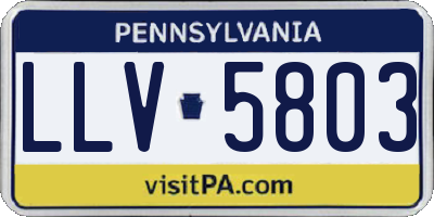 PA license plate LLV5803