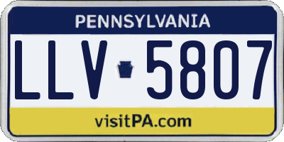 PA license plate LLV5807