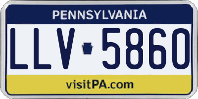 PA license plate LLV5860