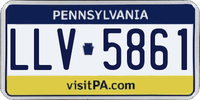 PA license plate LLV5861