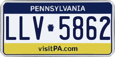 PA license plate LLV5862