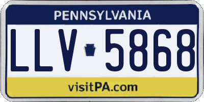 PA license plate LLV5868